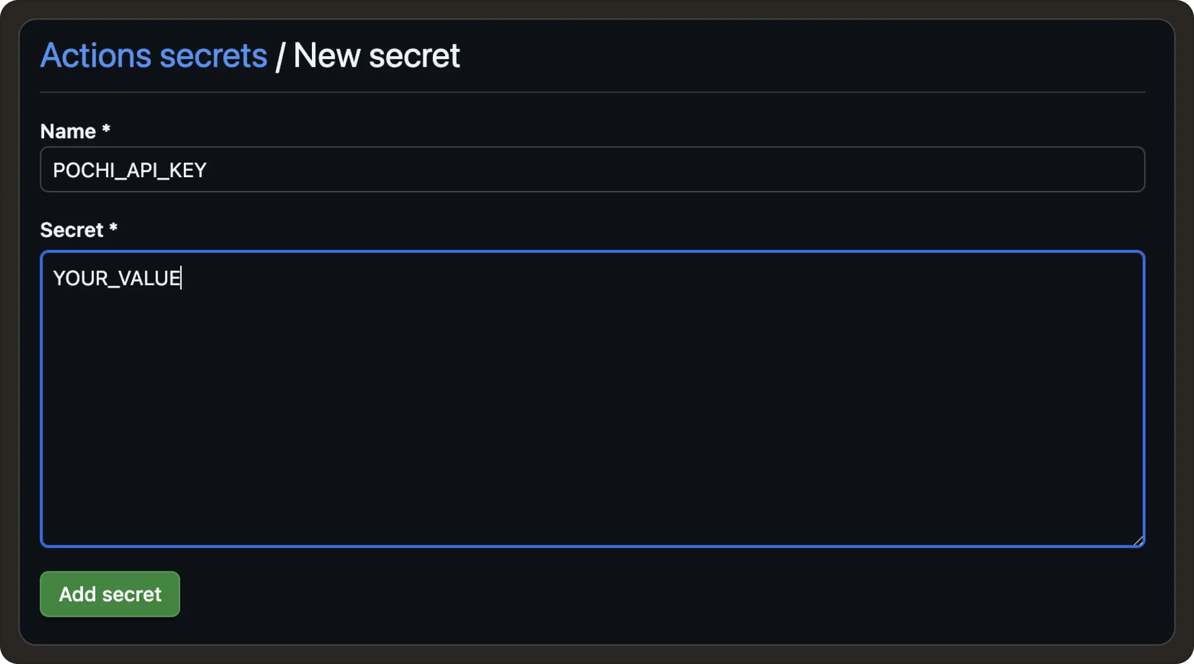 Create Repository Secret