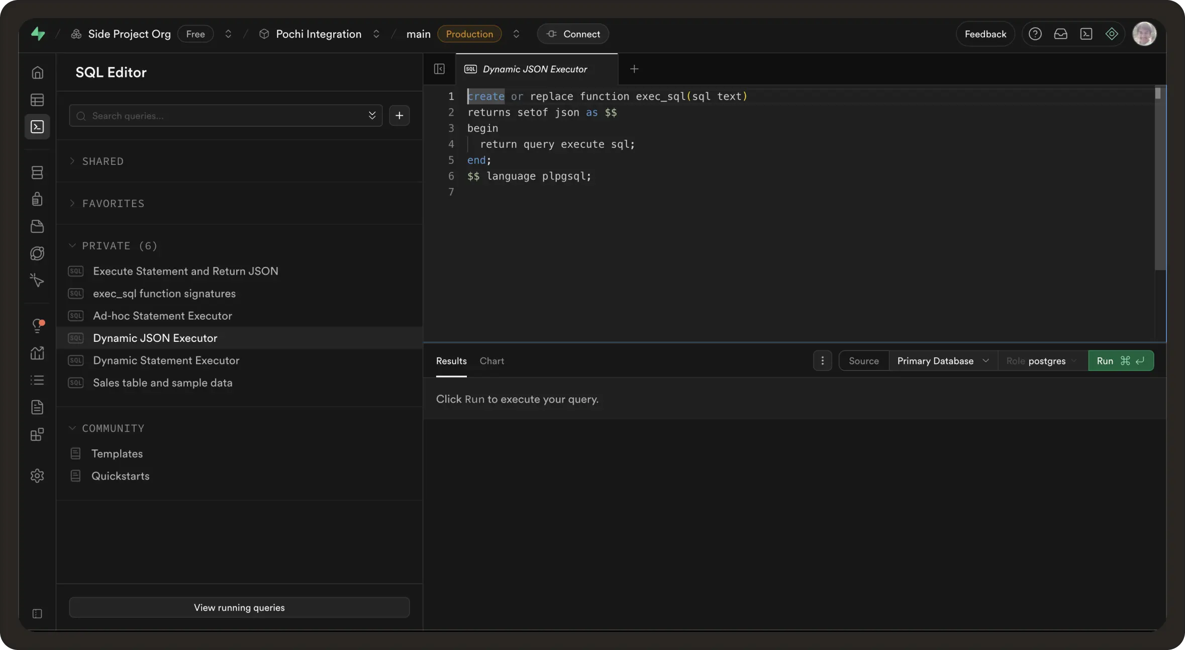 Exectue RPC function