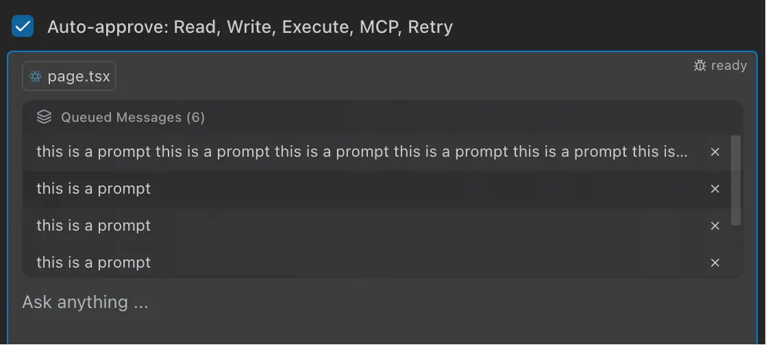 Queued Messages UI