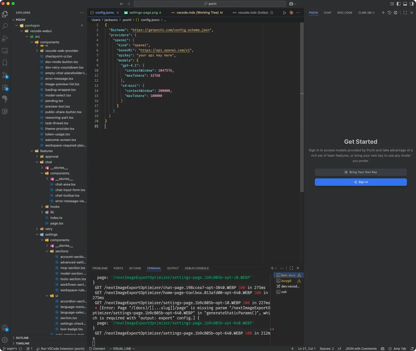 The Welcome page provides options to sign in or configure your own models.