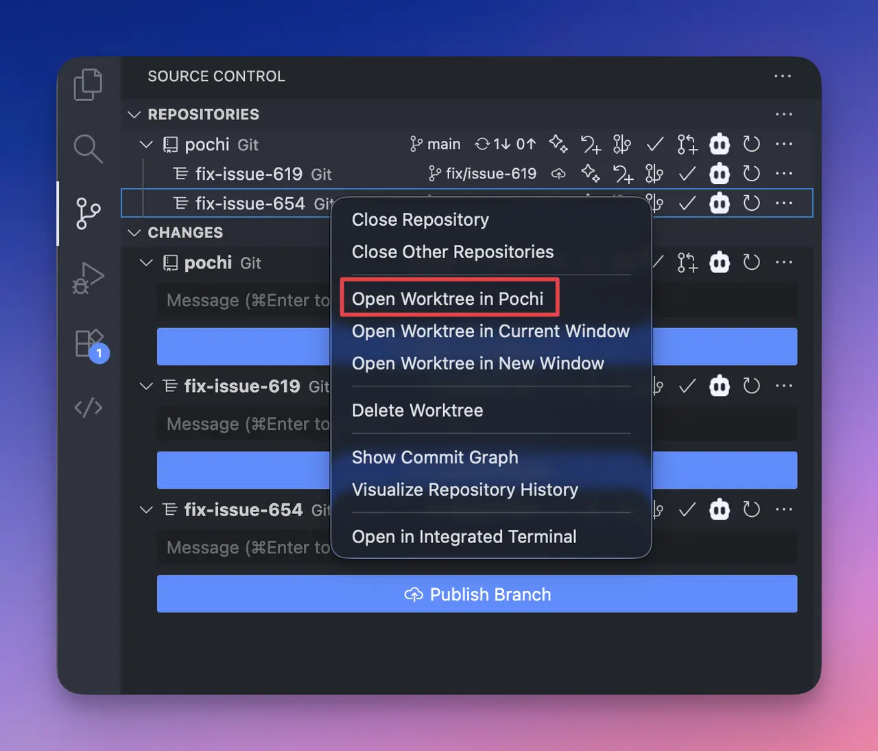 Open Worktree in Pochi
